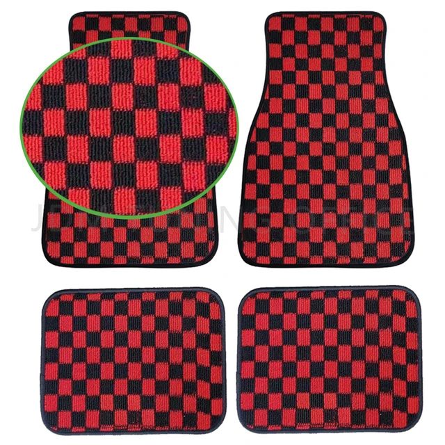 Alfombra de carreras JDM de 4 piezas, alfombrilla de coche con dados Dadu,  accesorios clásicos, antideslizantes