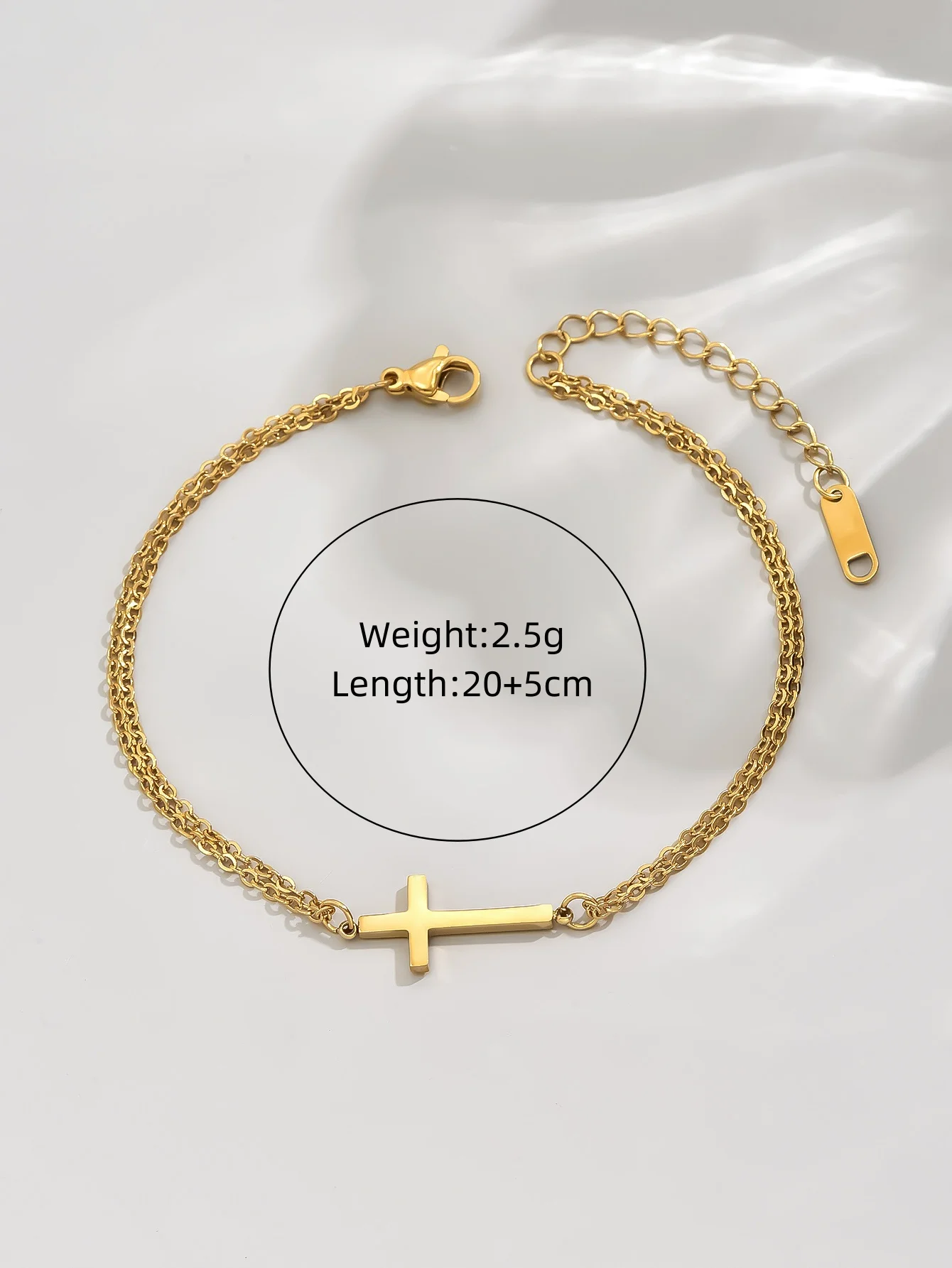 Titanium steel beaded love butterfly cross encrusted with diamonds zircon decorated beach anklet jewelry 18k gold plated