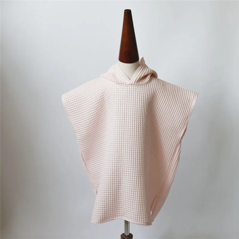 Asciugamano da bagno per bambini asciugamano con cappuccio in cotone Waffle asciugamano da spiaggia per ragazzi e ragazze coperta per mantella per bambini accappatoio per bambini roba per neonati - immagine 4