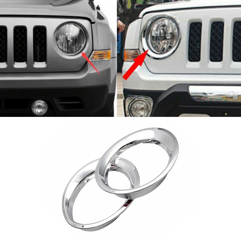 

Накладка на переднюю фару из хромированного АБС-пластика для Jeep Patriot 2011, 2012, 2013, 2014, 2015, 2016, декоративные аксессуары