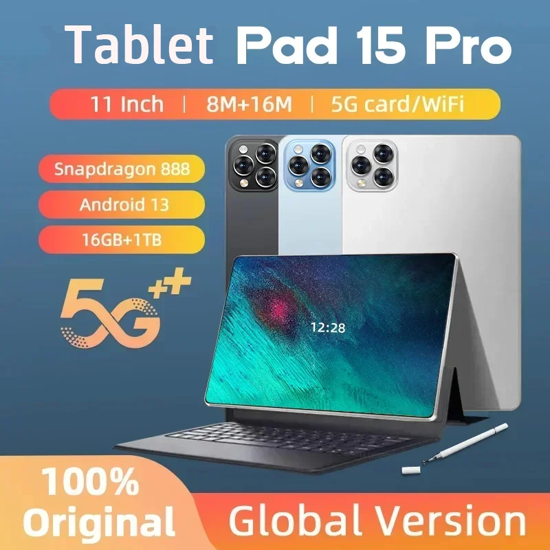 

【Free Gifts】2024 Original Versie Hd 4K Pad 15 Pro Tablet Android 13 Snapdragon 870 16Gb + 1Tb 20000Mah Tablet Pc 5G Wifi Mi Tab