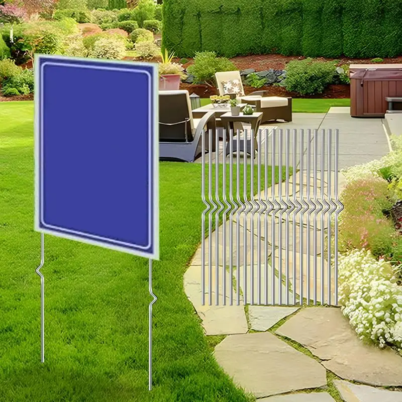 Yard Sign Holder Posts Heavy Duty Corrugated Yard Stake Supporting Brackets For In Front Of Your Courtyard Lawn Garden
