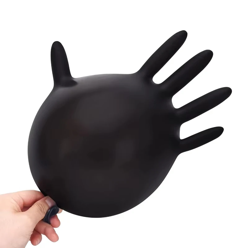 Nitrile disposable gloves black latex powder free gloves industrial grade cooking work cleaning hair dye waterproof