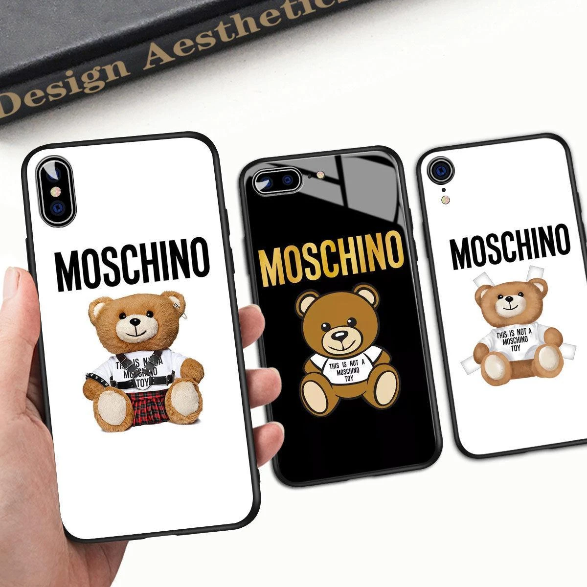 Moschino For Iphone 13 Mini Case Iphone 11 Pro Max Xs Case 6splus Glass 8plus Iphone 13 Pro Max Mobile Phone Cases Covers Aliexpress