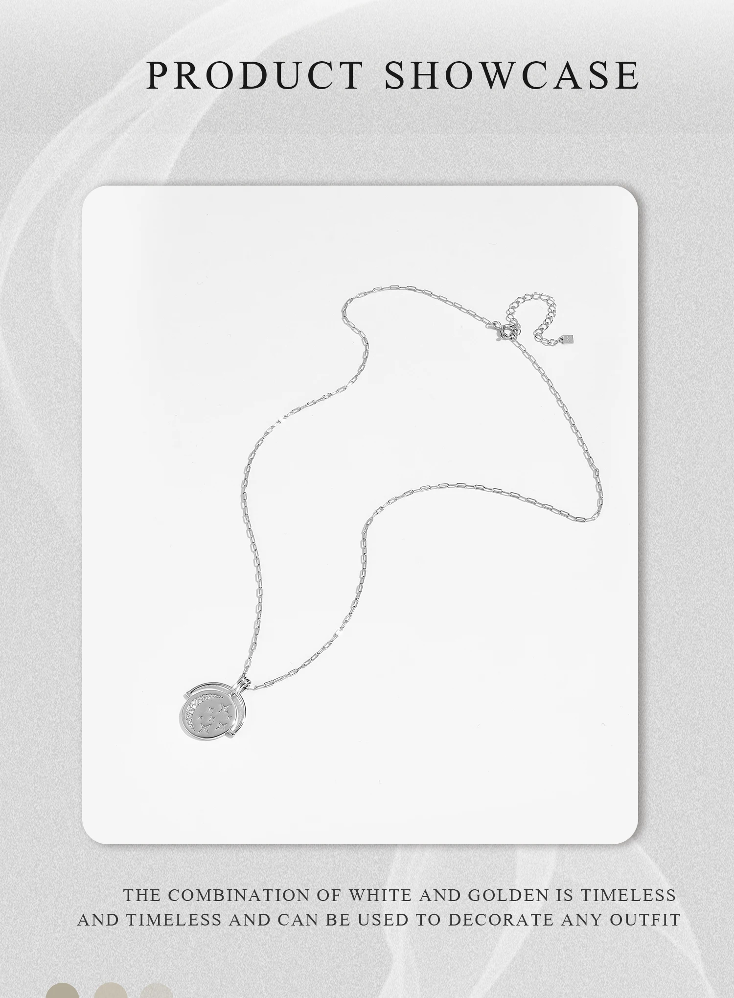 Silver Coins Horoscope Necklace with Star Zircon Pendant