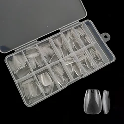 Glossy Claw - Shape Full Cover Wearable False Nails - 100 PCS Set in White, Red, Orange, Natural (174)