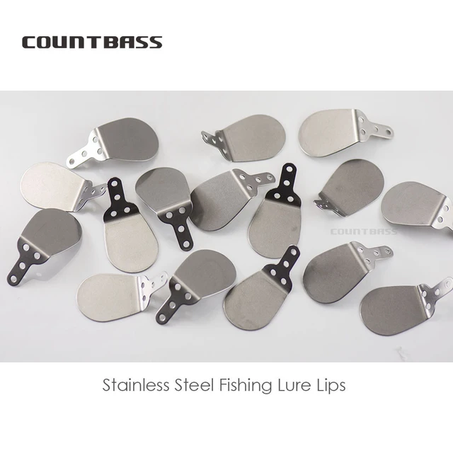 20Pcs COUNTBASS Stainless Steel Lure Lips DIY Wooden Fishing Plugs