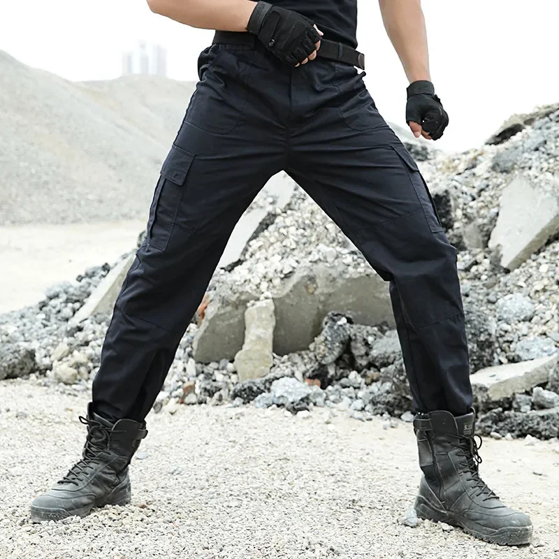 Pantalones tácticos de senderismo para Hombre, pantalón militar de combate para caza, trabajo del Ejército CS, color negro, deporte al aire libre