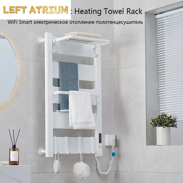 ราวแขวนผ้าเช็ดตัวอัจฉริยะแบบไฟฟ้า WiFi พร้อมระบบทำความร้อนและความเย็น สำหรับอบผ้าเช็ดตัวและเสื้อผ้าในห้องน้ำ 1