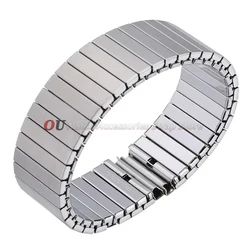 Premium Stainless Steel Elastic Stretch Strap - Metal Expansion Watch Band Accessories - 22mm (Silver)