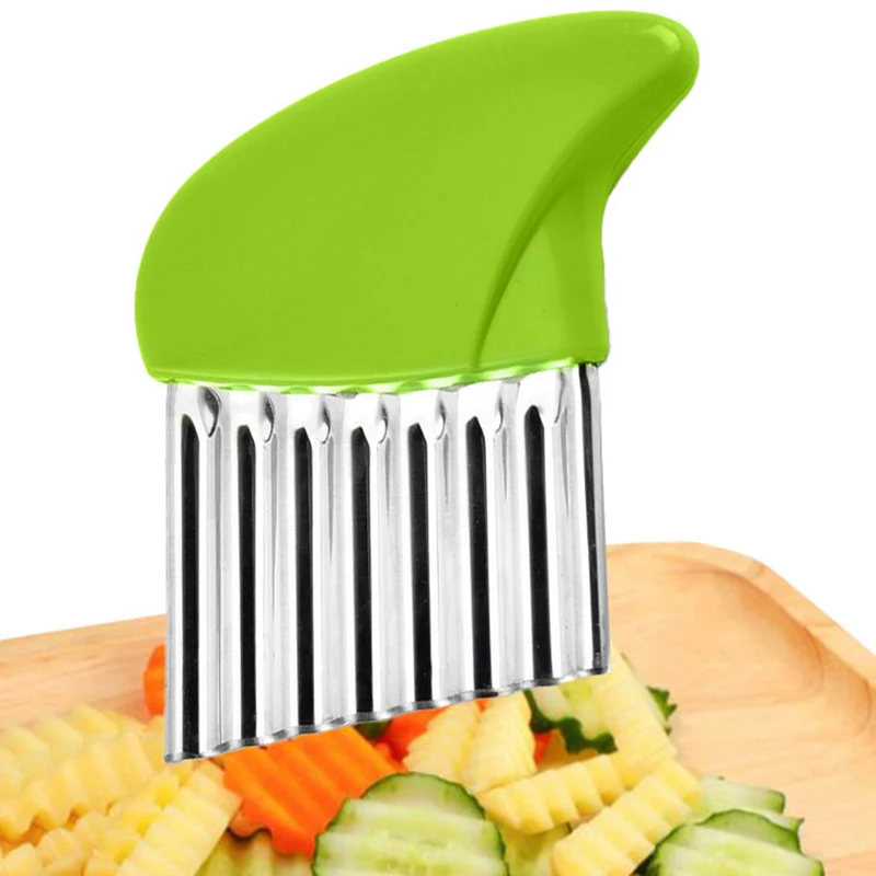 Stainless Steel Potato Cutter Wavy French Fry Soap Slicer Chopping Knife  Tool