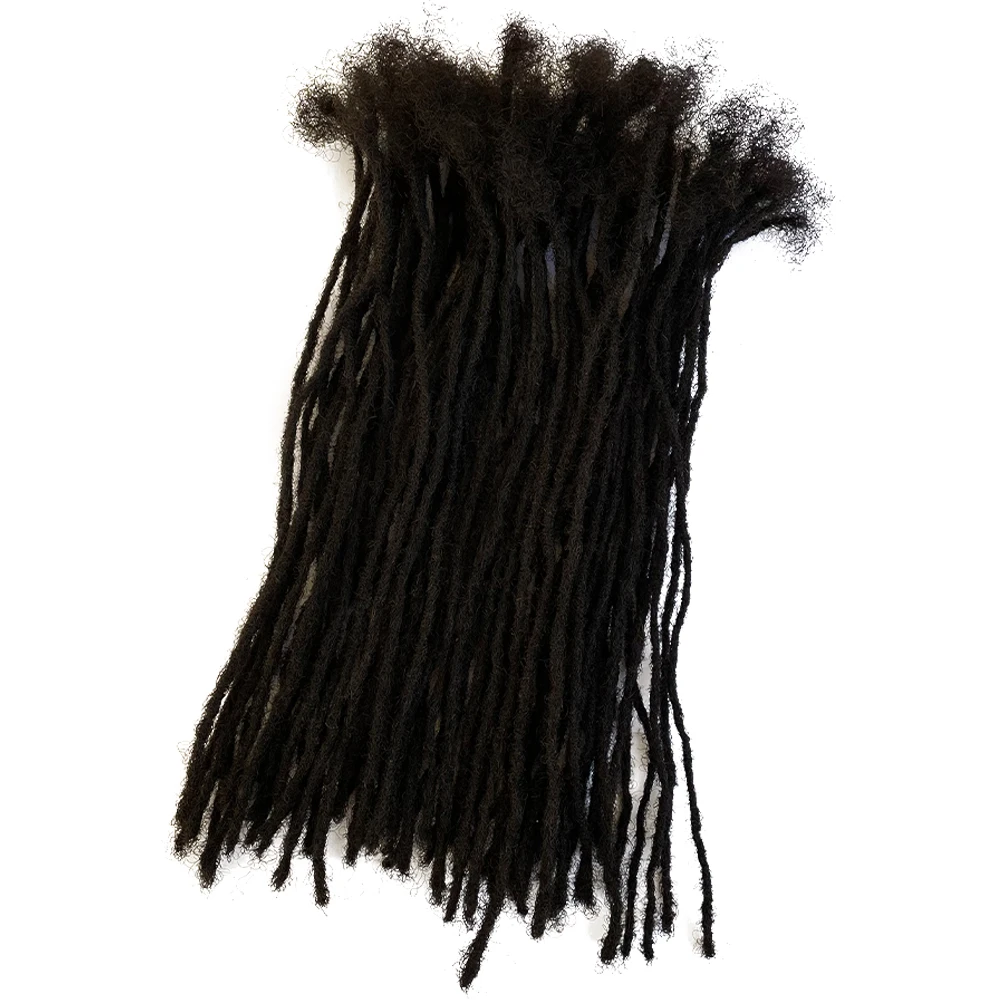 Human Hair Locs Extensions For African It Can be Dyed and Curled Full Handmade Locs Micro Size 0.1 cm 20locs/Packs