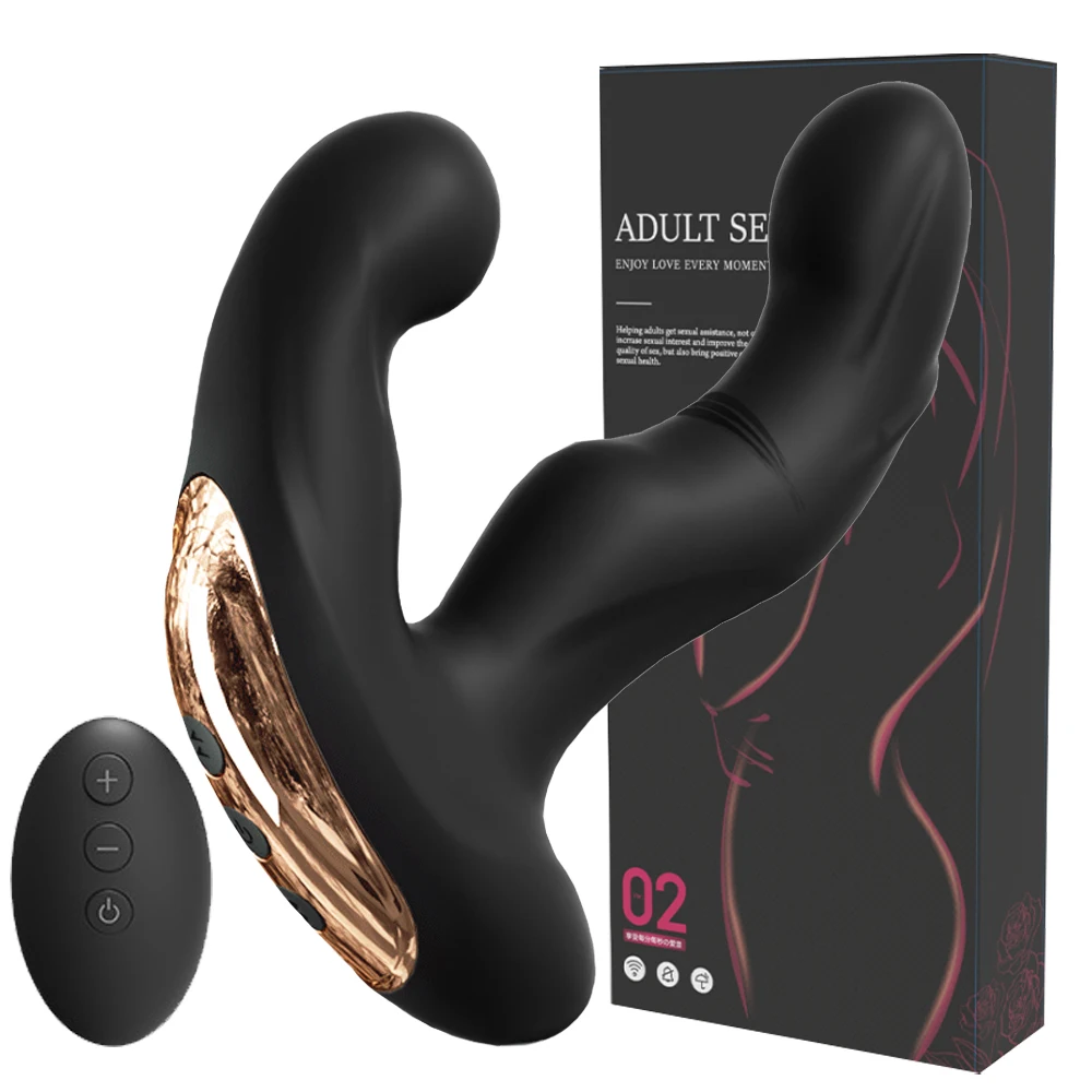 Dildo vibratore per massaggio riscaldante della prostata maschile, plug anale con telecomando, stimolatore del punto G, plug anale._voghion.com
