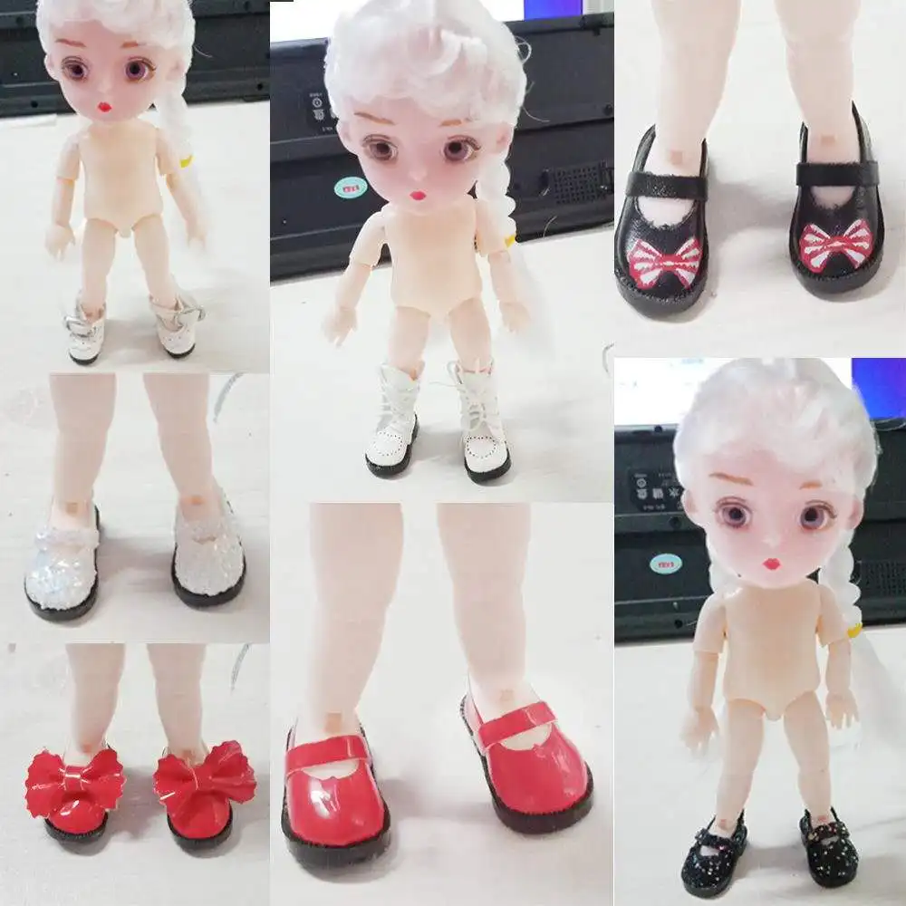 3.2cm Doll Shoes for Blythes Doll and 1/8 BJD Mini Leather Shoes Azone Toy Accessories doll shoes