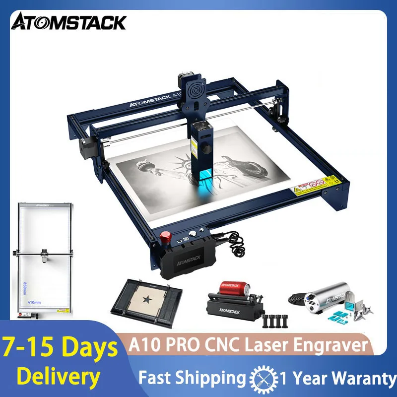 ATOMSTACK A10 PRO X7/S10 Laser Engraver Cutting Dual Compression Spot Ultra-thin 10W Laser Output Fixed-Focus Machine 410x400mm