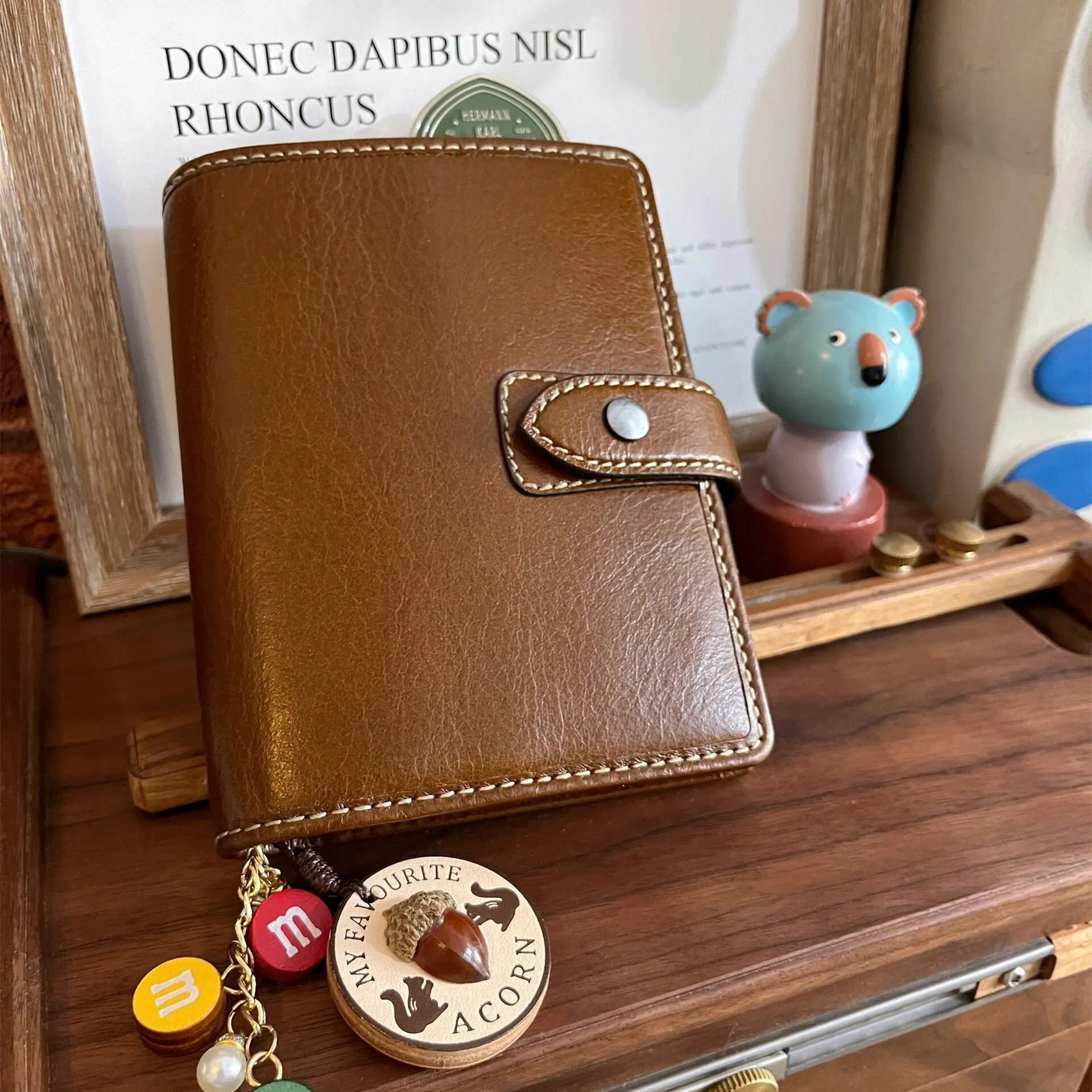 Elegant PU Leather Loose Leaf Notebook with Detachable Handbook and Card Holder Planner