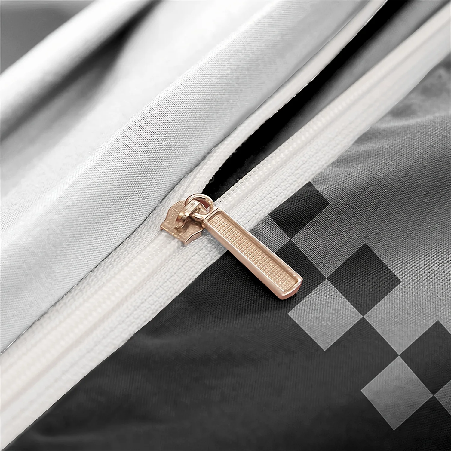 [Popular Choice] 2/3pcs Duvet Cover Set, Fashion Black And Gray Crown Design Print Bedding Set, Soft Comfortable