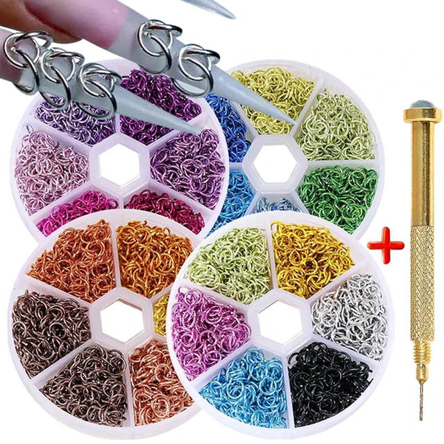 Nail Piercing Dangle Nails Rings Hoop Mix Metal Alloy Loops Drill Hole 3d  Jewelry Kit Circles Acrylic Tips Aluminum Jump Ring - Rhinestones &  Decorations - AliExpress