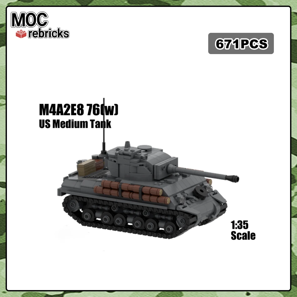 

Конструктор MOC M4A2E8 солдатическая армия, артиллерия, строительный блок, модель, игрушки, детские подарки