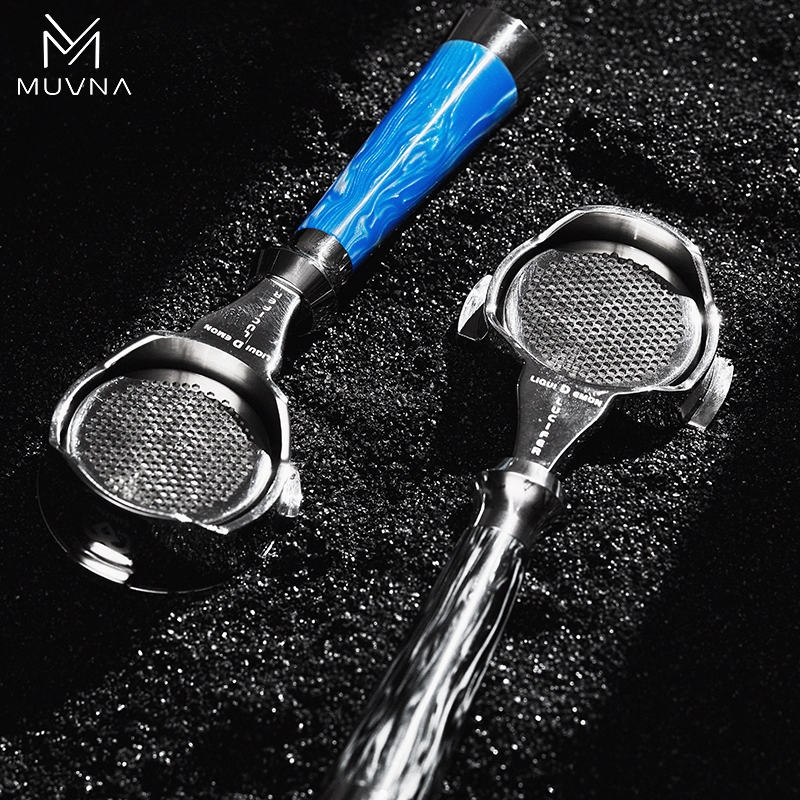 MUVNA Espresso Bottomless Portailfter Lucifer Series, Naked Portafilter with Basket Fits E61/Nuova/Delonghi/Breville Machines