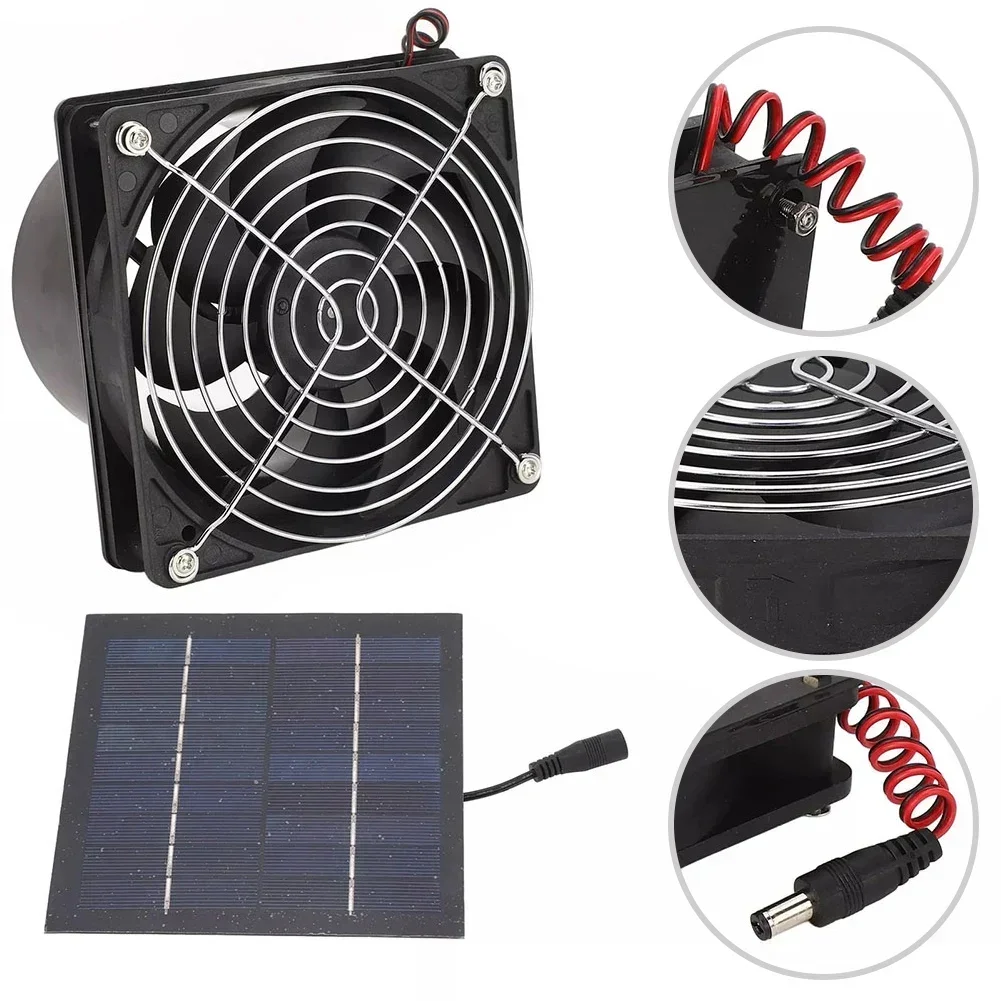 50W Solar Exhaust Fan Solar Panel Monocrystalline Silicon Panel For Outdoor Cooling Kitchen Greenhouse Pet House Exhaust