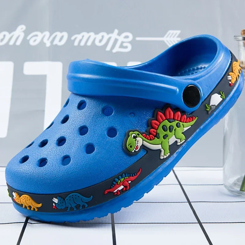 Children Shoes Baby Boys Slippers Cartoon Excavator Print Clogs Summer Breathable Soft Indoor Sports Boy Slippers 2