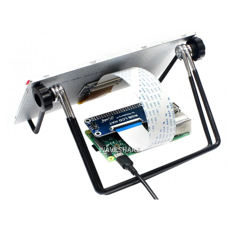 Waveshare 7inch 1024x600 IPS Display for Raspberry Pi DPI interface no Touch TFT LCD with RGB LCD HAT and stand
