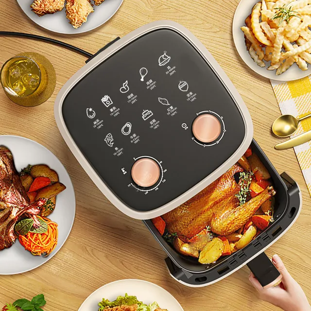 Friggitrice da cucina elettrica Fornello ad aria Friggitrice da cucina Multifunzione senza olio completamente automatica 5,5 litri Grande capacità per fornello da cucina domestico 5