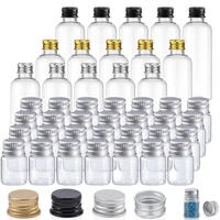10Pcs 5ml-500ML Mini Plastic PET Bottle w/ Aluminum Screw Caps Portable Sample Vials Travel Cosmetic Container For Lotion Creams