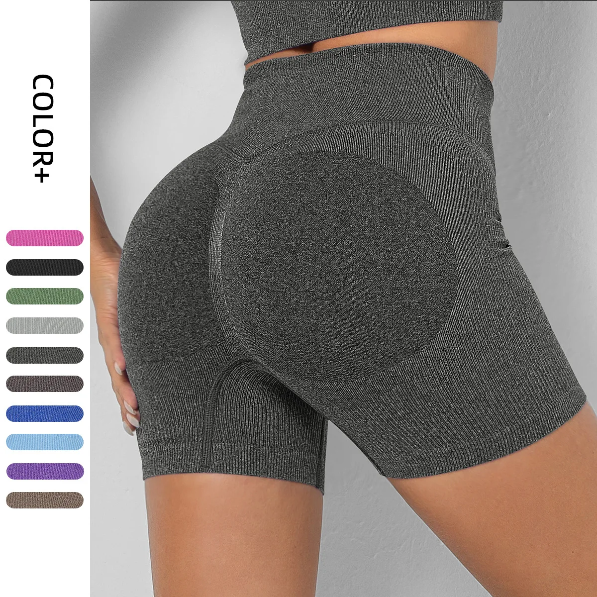 

Women Seamless Yoga Shorts Lady Summer Fitness Sports Pants Gym Running Leggings High Waist Buttock Lifting Breathable Shorts