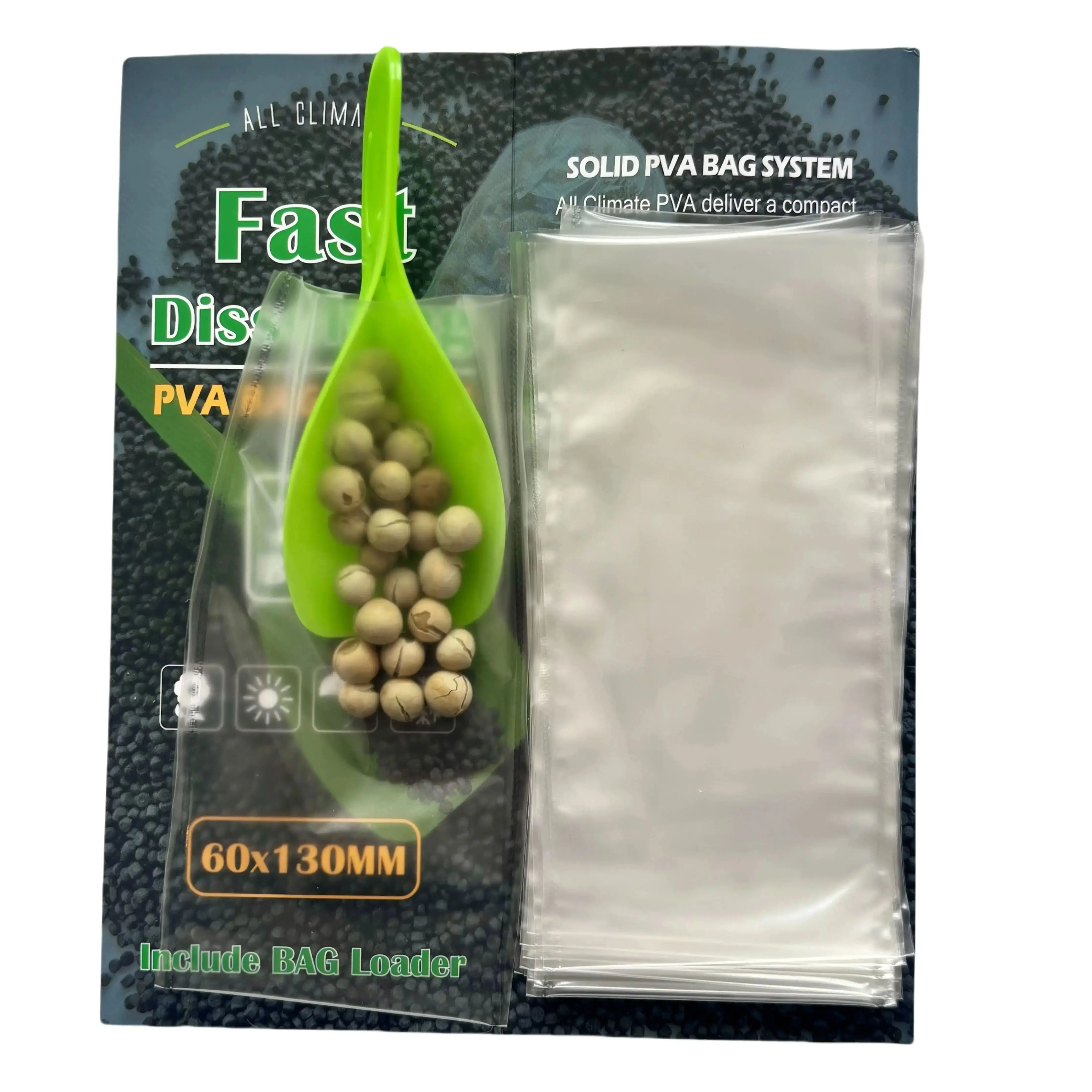 Solid bag system pva bag system edge pva carp fishing 25pcs 60mmx130m loader