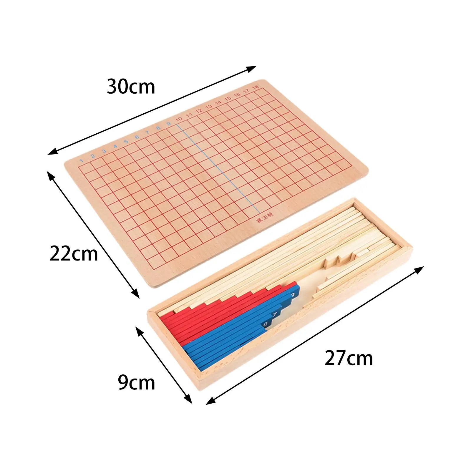 Montessori Math Toys Material Learning Teaching Aids Sensory Toys Addition Subtraction Strip Board Wooden Subtraction Board