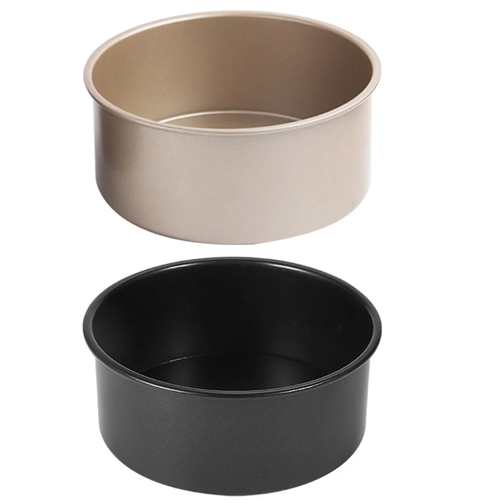 

2 Pcs Cake Baking Mold Cupcake Pan 6inch Tin Mini Cupcakes Metal Round Pans Set Small