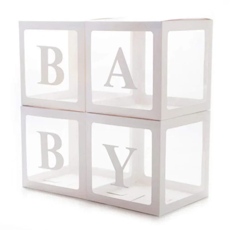 27/25cm Custom Transparent Birthday Balloon Box A-Z Baby Shower Girl 1st Birthday Party Decoration Kids Wedding