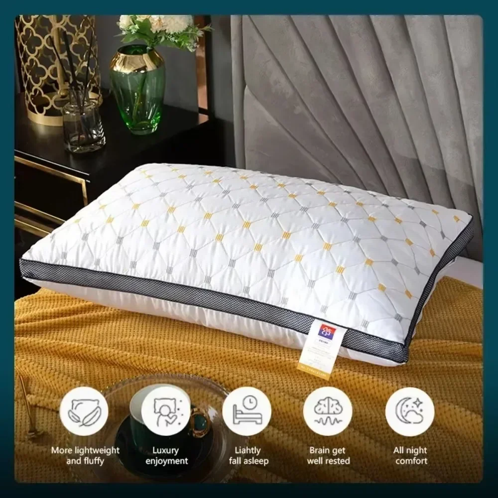 Soft Cotton Fiber Pillow 3D Neck Pillow Suitable for Sleeping Bedrooms and Hotels Comfort and Quality 1pc Hotel Style Decorate 4