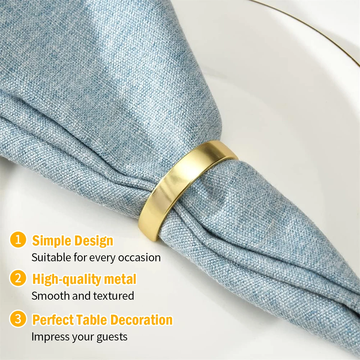 Napkin Ring Leeseph Gold Napkin Rings Set of 12 for New Year Table Decorations