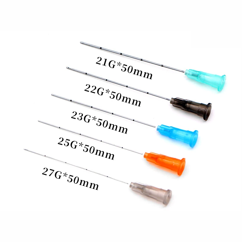 Factory disposable Blunt Tips cannula 14g 18G 25G 27G 18G 30G 50mm 70mm Blunt Fine Canula beauty tool parts micro cannula