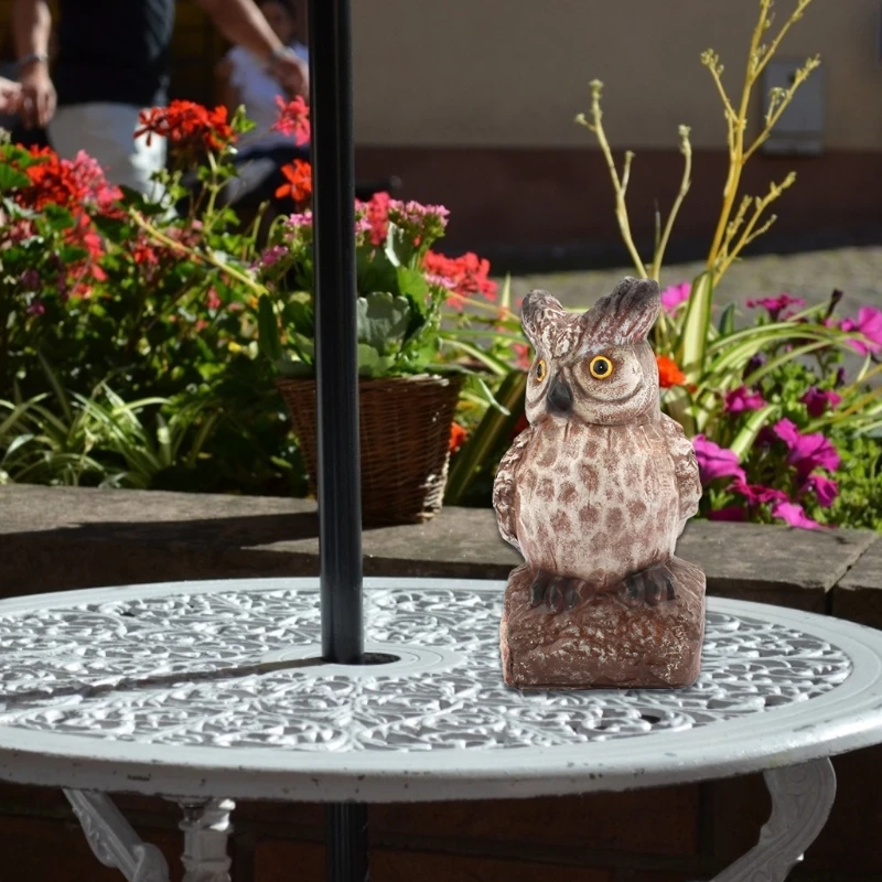 

Simulation Owl Perched On Tree Statues Figurines Resin Ornament Animal Crafts Sculpture Bird Garden Decoration