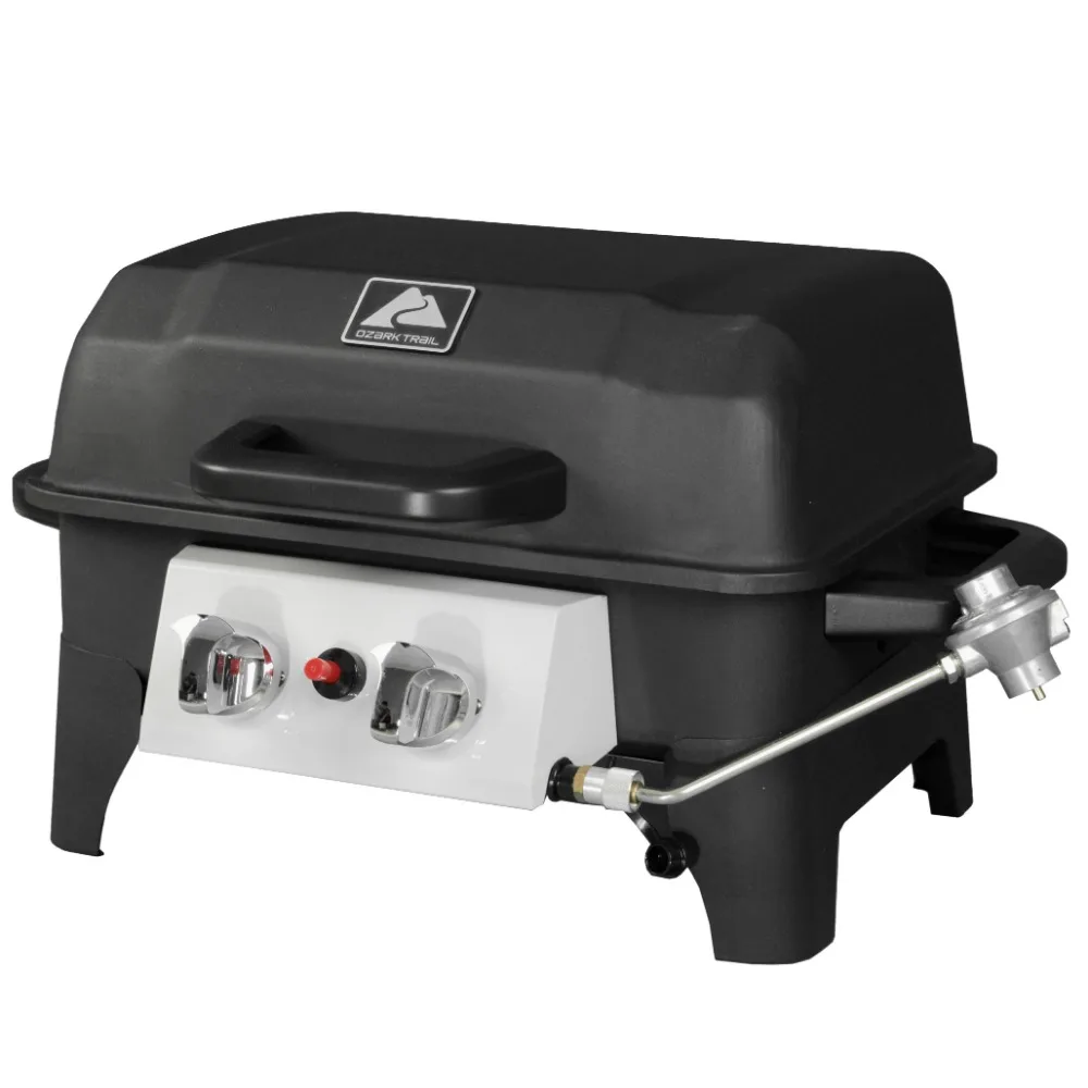 

Ozark Trail 2 Burner Portable Propane Gas Grill, GBT2226W, Black Bbq Grill Outdoor Camping Equipment