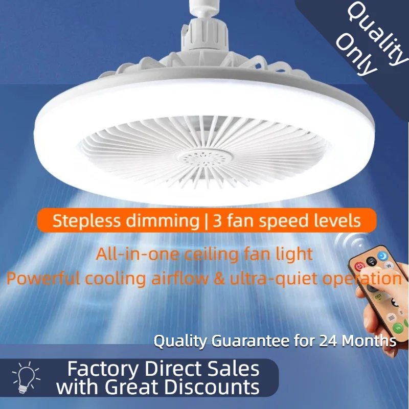 Universal Adjustable E27 Ceiling Fan Lamp with Aromatherapy Multi-speed Wind 3 Color Changing LED for Home Decor 2026 New