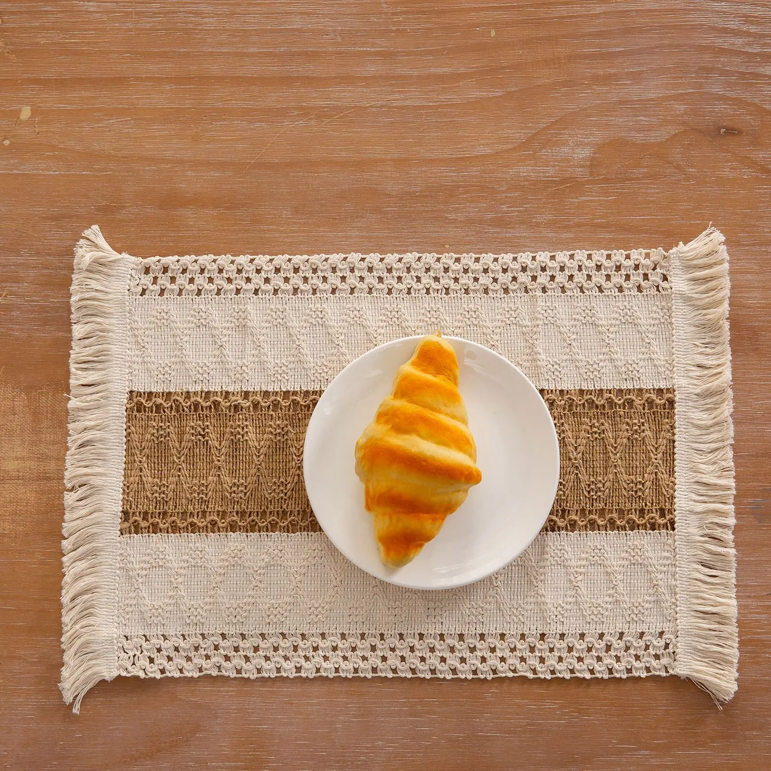 thumbnail image 2 of Placemats Set Of 6,Handmade Cotton Woven Boho Placemats,Kitchen Dining... 2 of 14