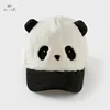 Dave Bella Boys Ear Protection Winter Autumn Plush Children's Baseball Cap Black White Panda Wide Brim Kids Warmth Hat DB4243604