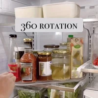 1 Piece Storage Tray, 360-Degree Refrigerator Storage Rotating Tray, Used for Kitchen Spice Jars and Sundry Storage Turntable, Seasoning Storage Sorting Box, Multi-Functional Storage Tray 1