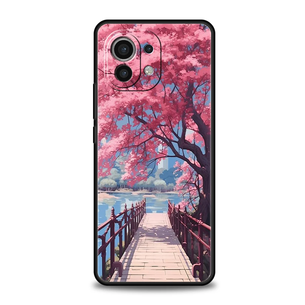 Rosa frühlings kirschblüten telefon hülle für xiaomi mi 14 13 12 11 ultra 13t 12t poco c51 f3 f4 f5 x3 x4 nfc m3 pro lite 5g abdeckung – Detail 1