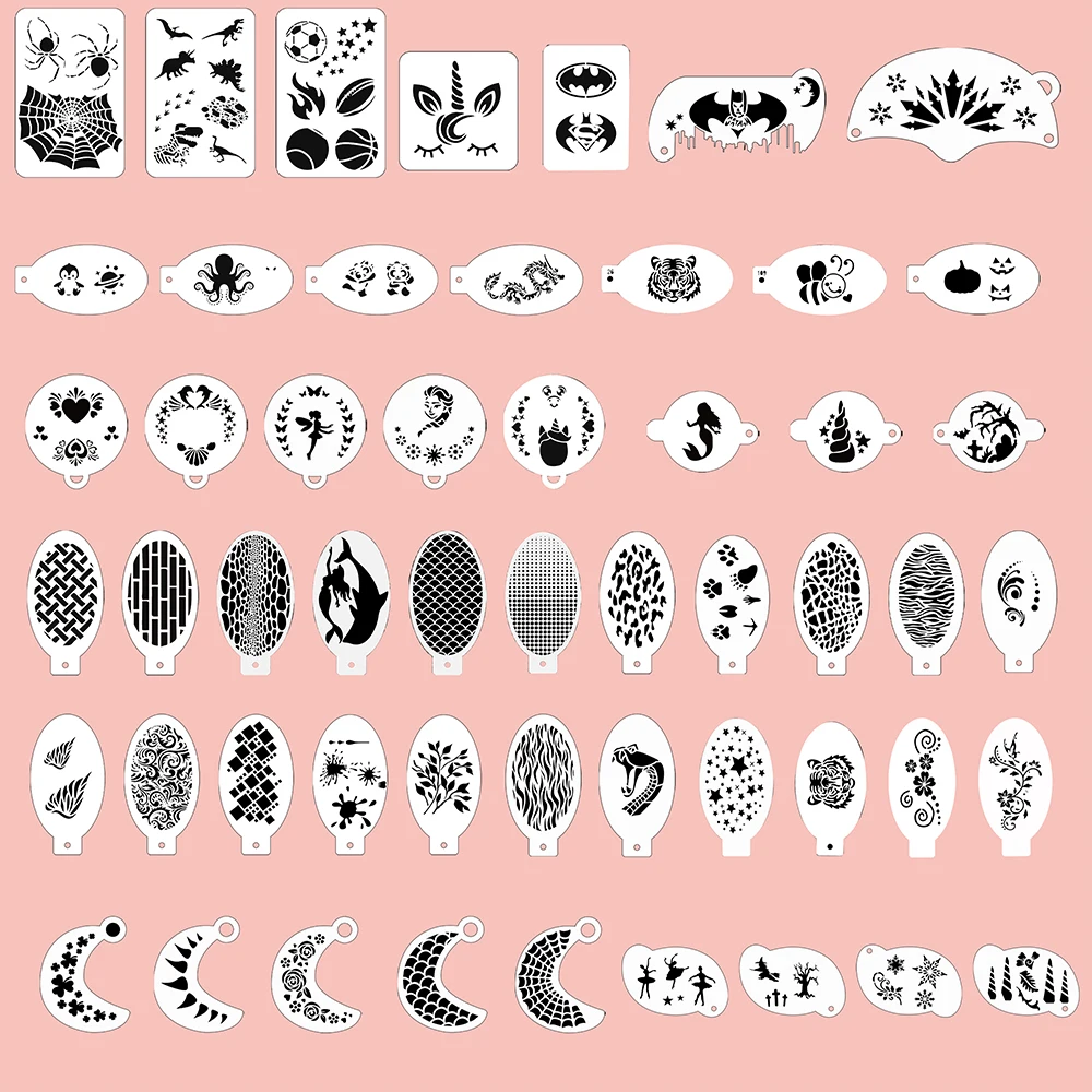 1pcs Reusable Face Paint Stencils for Body Painting Halloween Party Makeup Temporary Tattoos Stencils