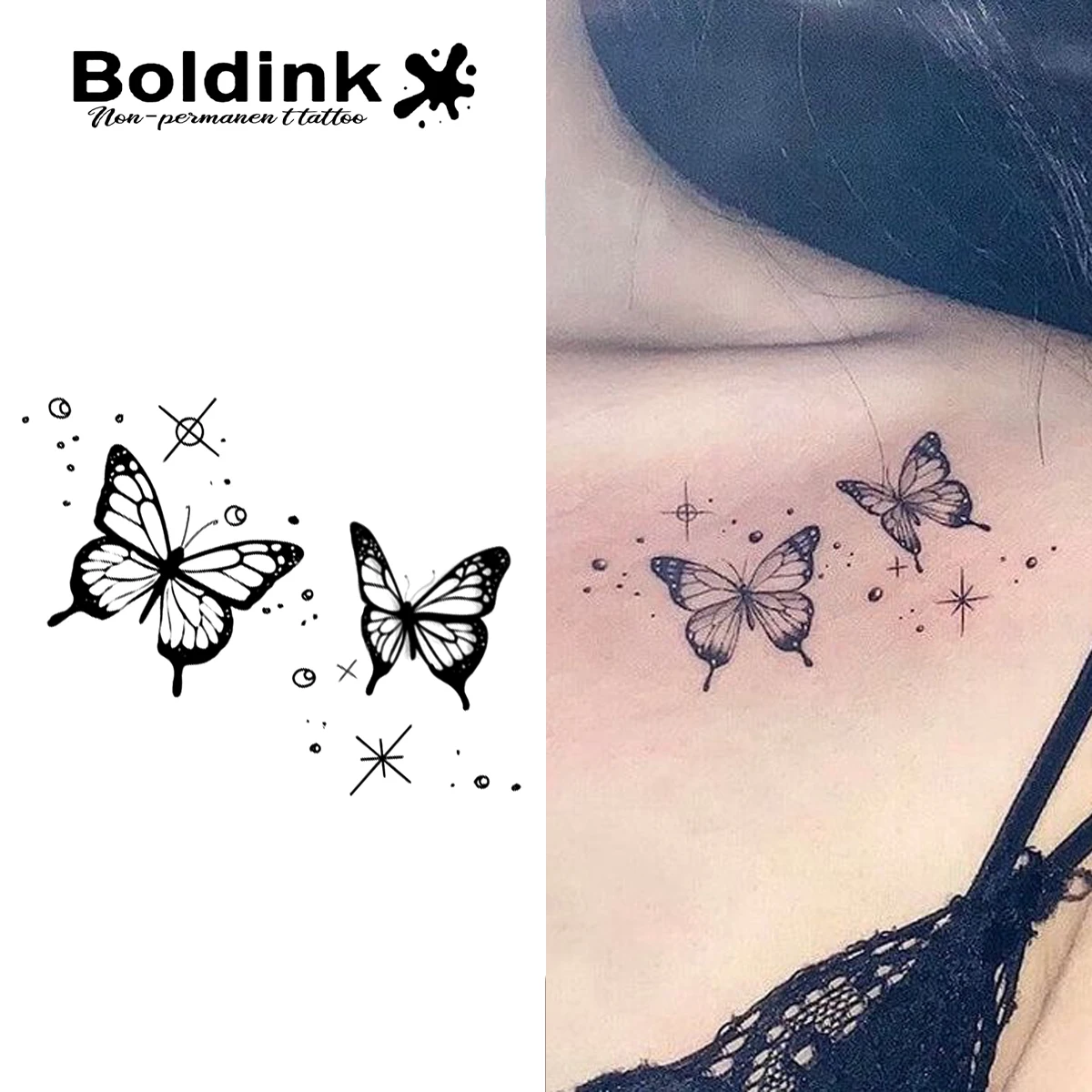 Butterfly Temporary Tattoo, image size:1200x1200