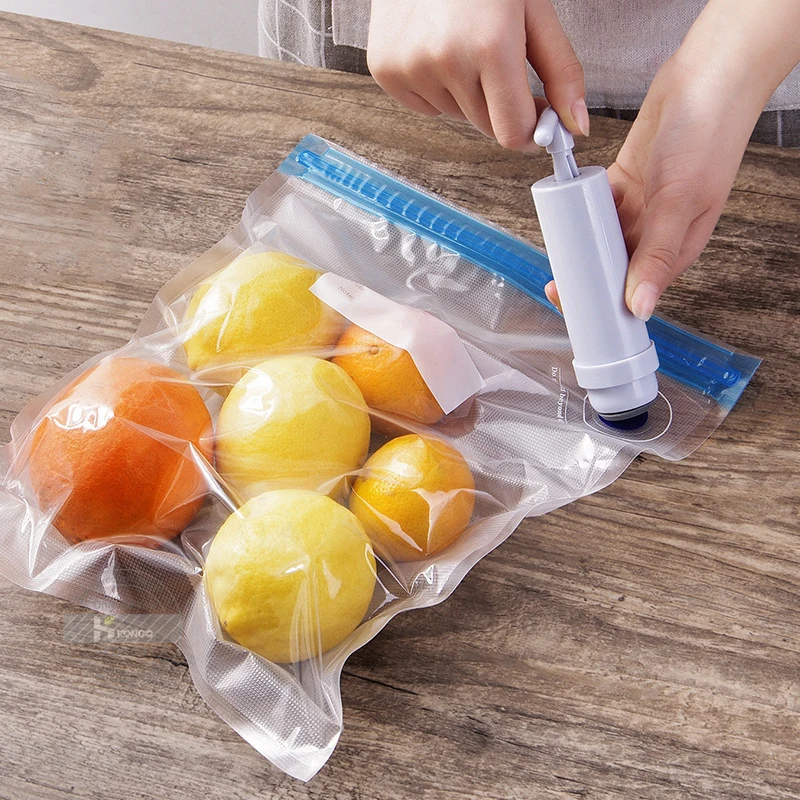 Vacuum Zipper Bags,Reusable Vacuum Food Sealer Bags Household