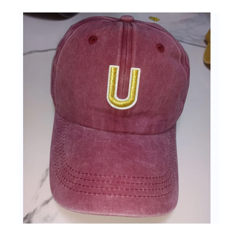 Letter Baseball Caps 1pcs Denim Embroidered Unisex Four Seasons Cotton Washed Cloth Durable Adjustable