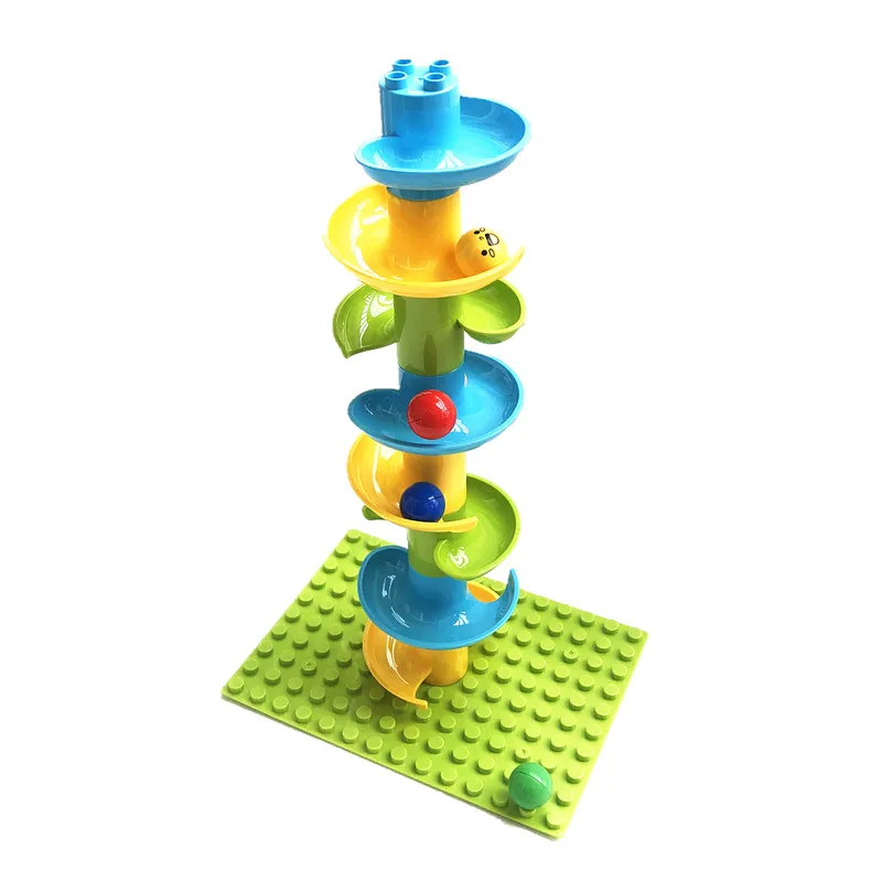 12PCS Marble Run Track Slide Parts with Face Balls Ball Drop