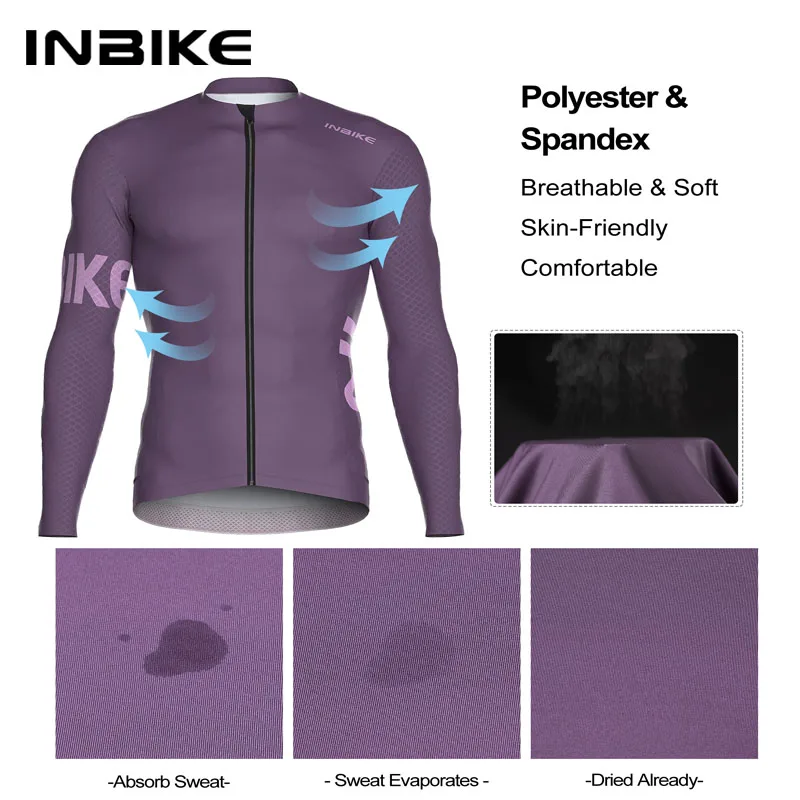INBIKE Men’s Cycling Long Sleeve Breathable MTB Clothing Bicycle Jersey for Men Road Bike Top Shirts with Pocket Cycling Clothes 3
